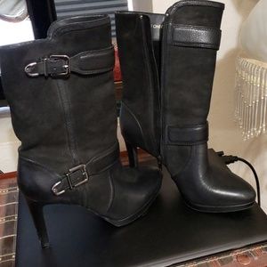 Stylish high heeled stiletto boots